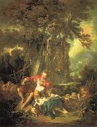 Francois Boucher An autumn Pastoral oil